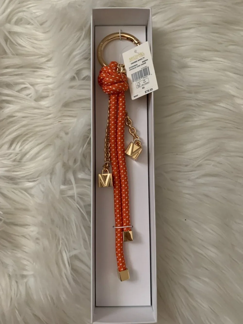 MICHAEL KORS Mimosa Coral Speckled Knotted Cord Bag Charm